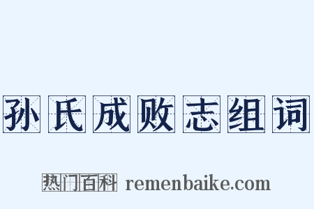 孙氏成败志组词是什么意思的图片